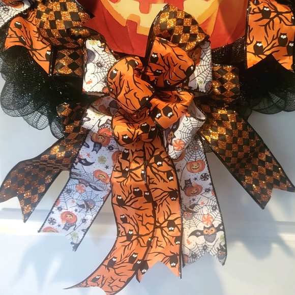Halloween Cat Pumpkin Deco Mesh Bows - Picture 9 of 9